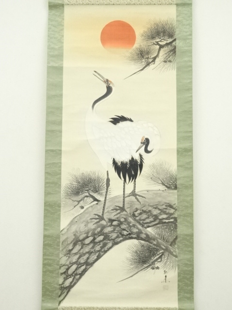 道具 ] - 道具 松襄筆 松上双鶴 肉筆絹本掛軸 | ネットショップ圭